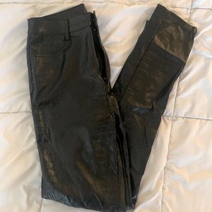 Snakeskin Leather Pants